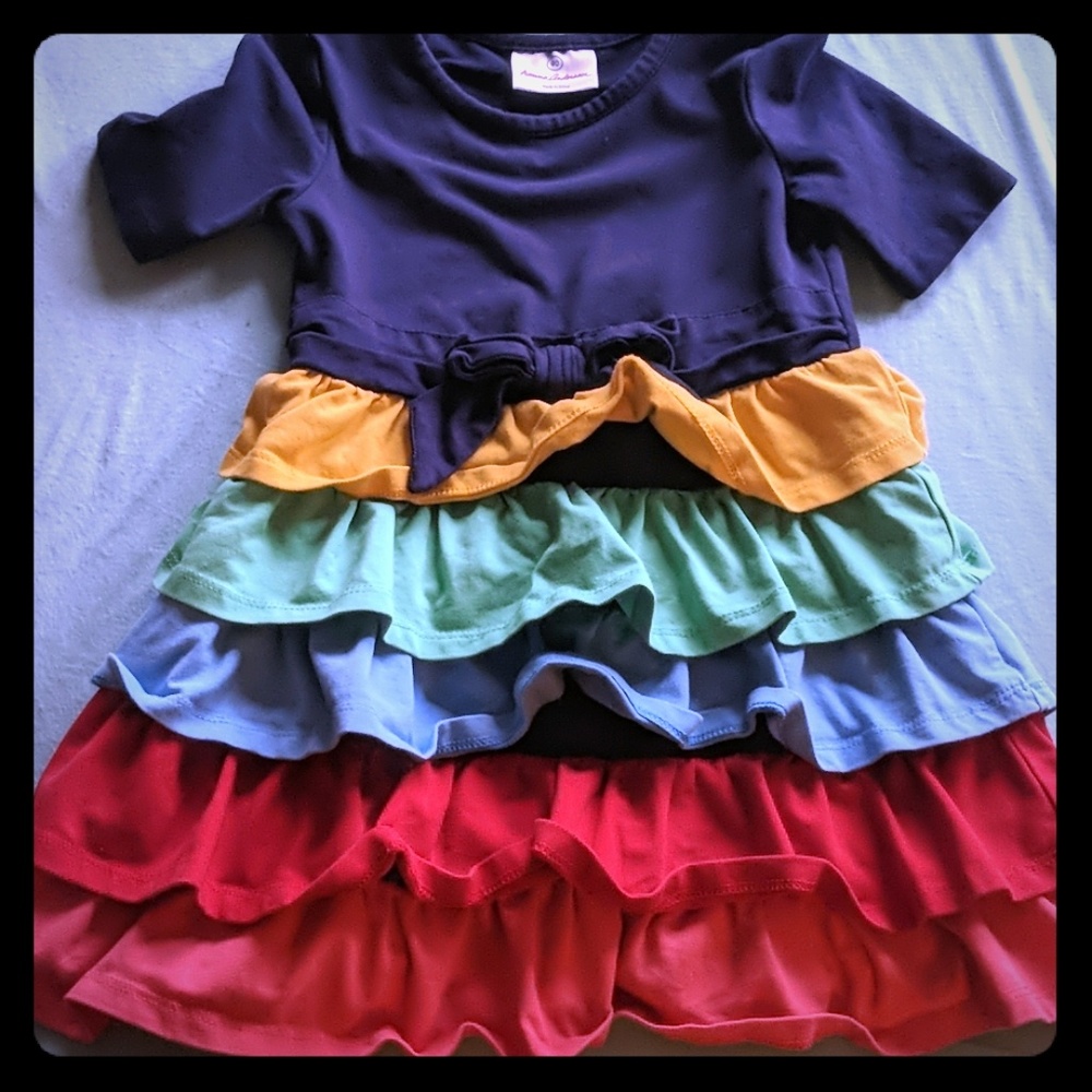 Hanna Anderson Rainbow Ruffle Dress